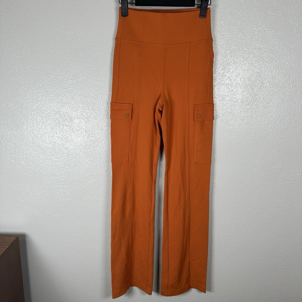 Athleta Delancey Straight Cargo Pants Womens‎ XXS Orange Athleisure Active Yoga
